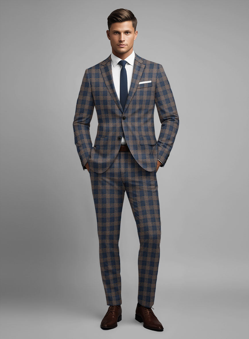 Noble Santiago Blue Wool Silk Linen Suit - StudioSuits