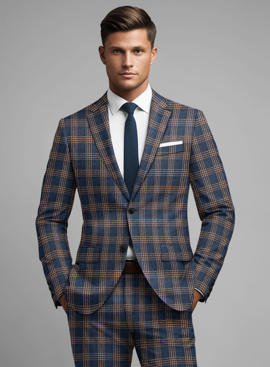 Noble Santiago Blue Wool Silk Linen Suit - StudioSuits