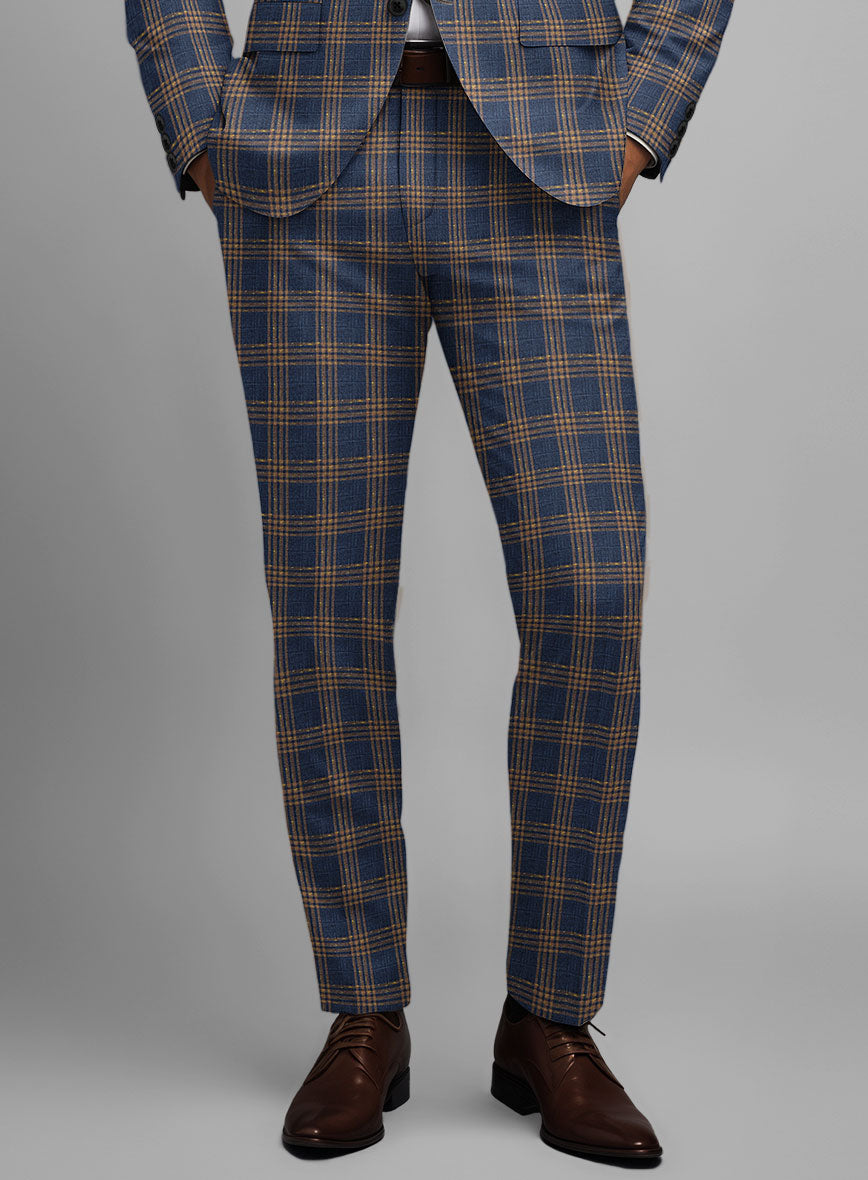 Noble Santiago Blue Wool Silk Linen Suit - StudioSuits