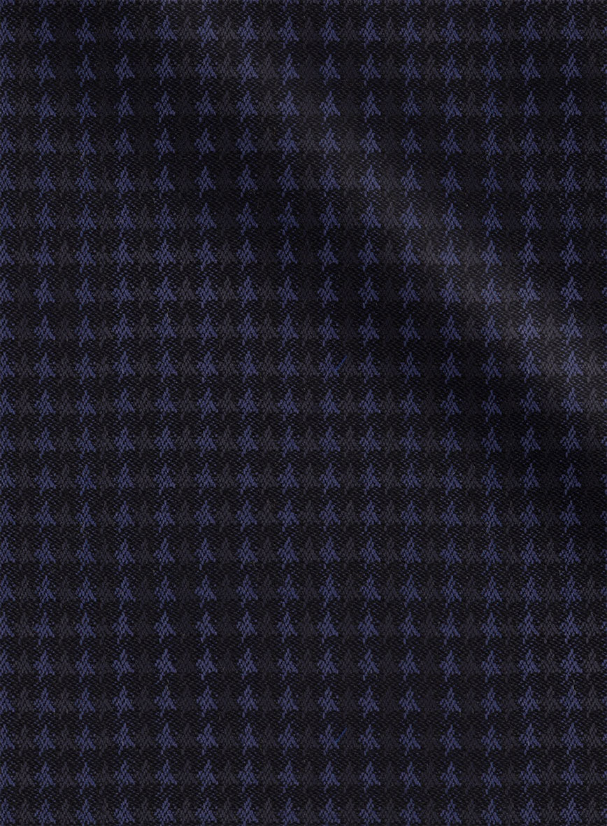 Noble Silk Deep Blue Houndstooth Jacket - StudioSuits