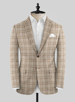 Noble Sofia Beige Wool Silk Linen Jacket - StudioSuits