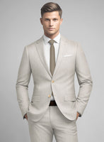 Noble Stone Beige Wool Silk Linen Suit - StudioSuits