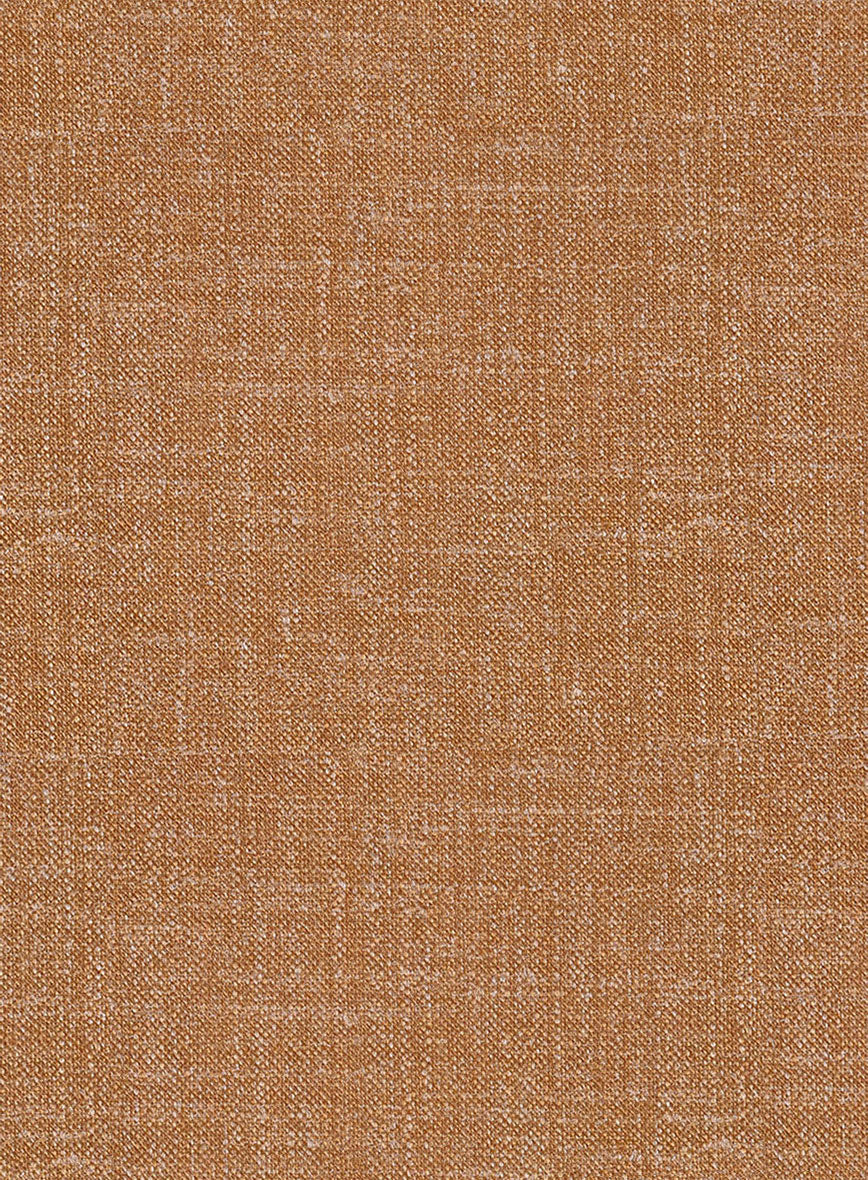 Noble Tan Wool Silk Linen Pants - StudioSuits