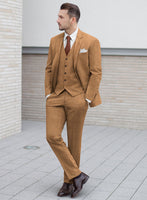 Noble Tan Wool Silk Linen Suit - StudioSuits
