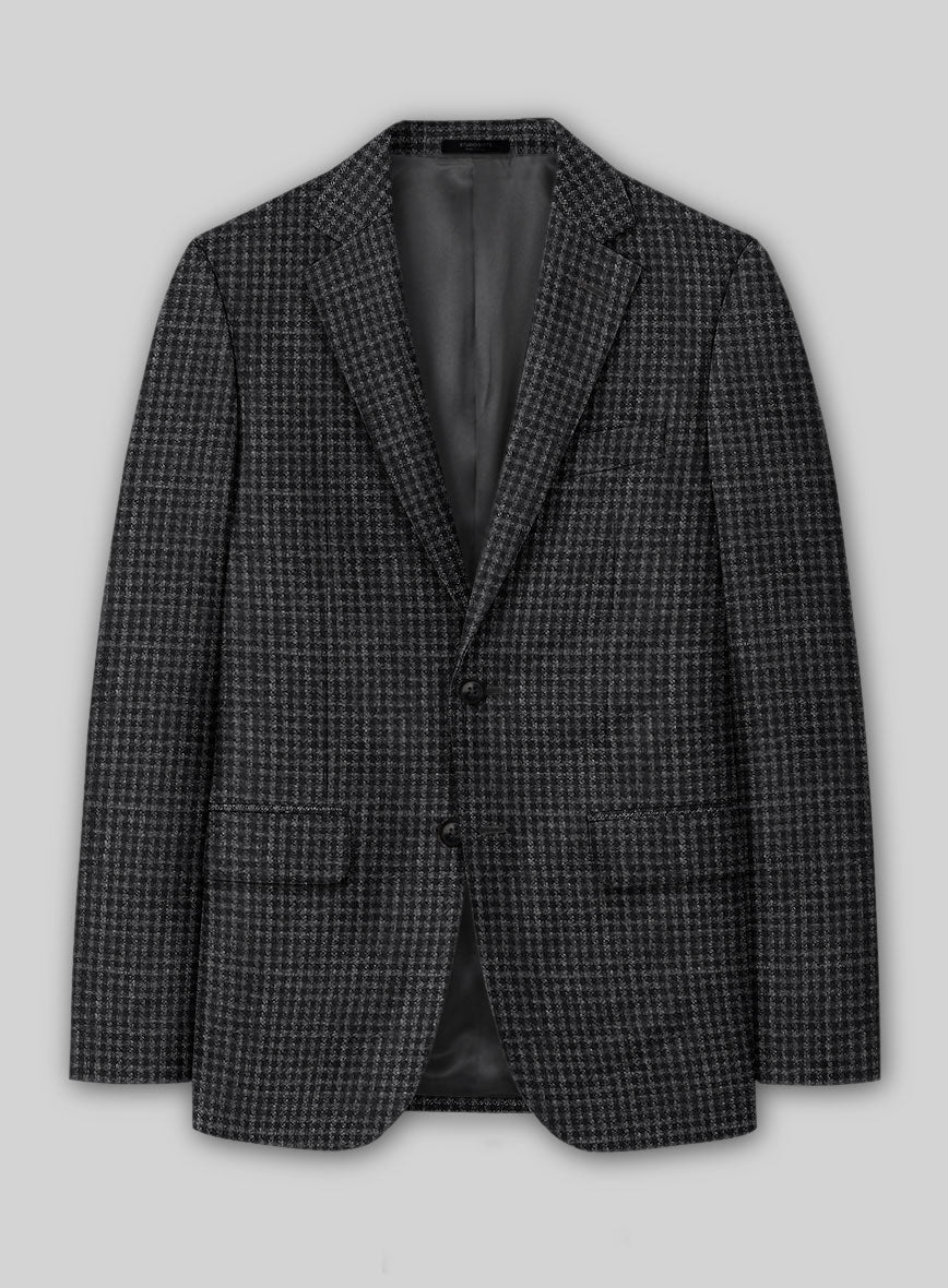 Noble Valentina Blue Wool Silk Linen Jacket - StudioSuits