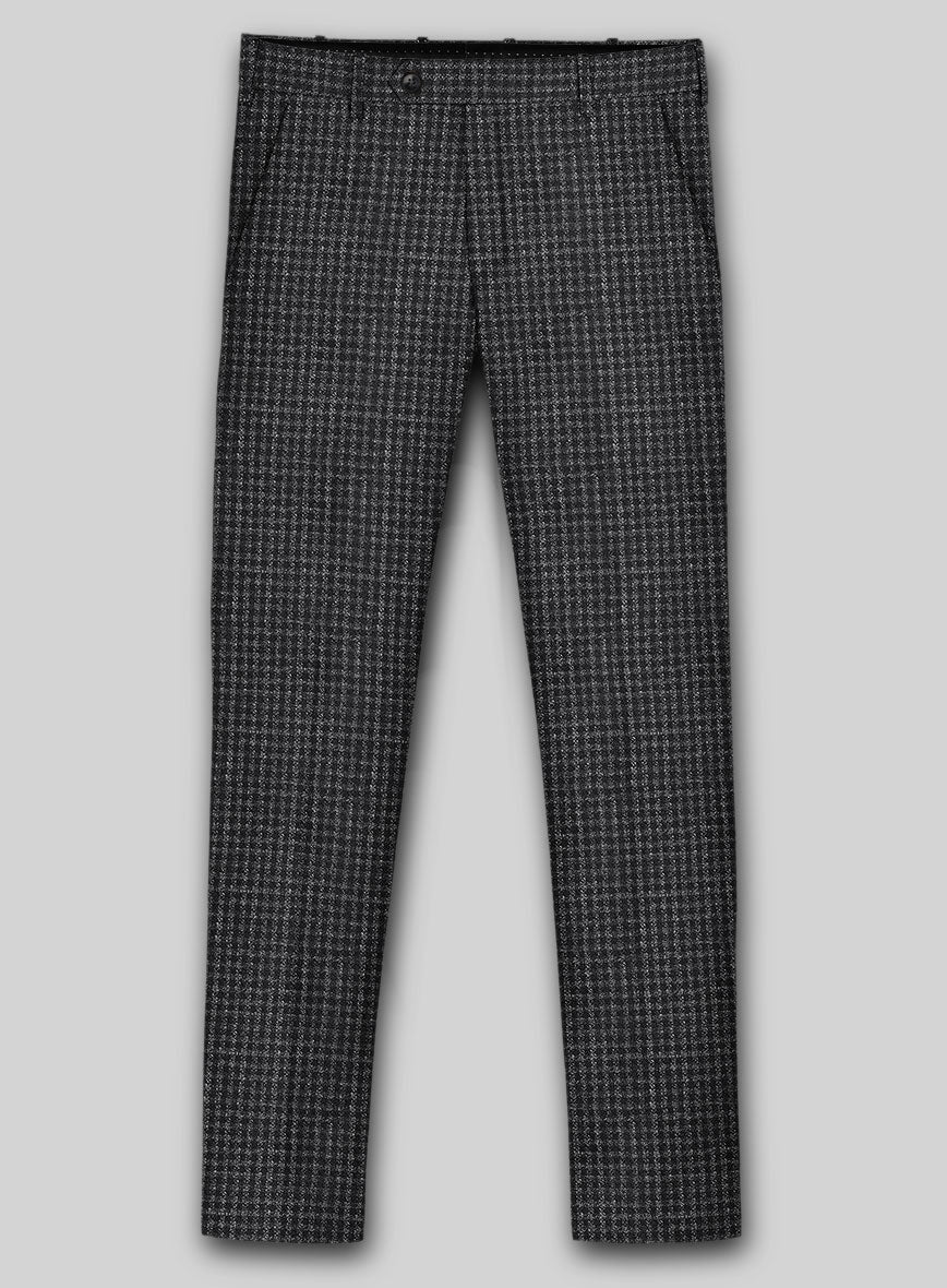 Noble Valentina Blue Wool Silk Linen Pants - StudioSuits