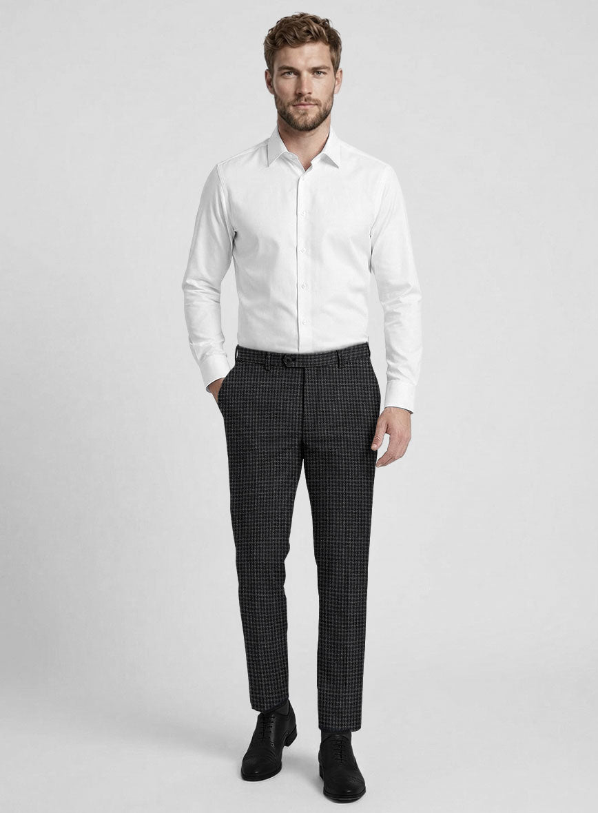 Noble Valentina Blue Wool Silk Linen Pants - StudioSuits