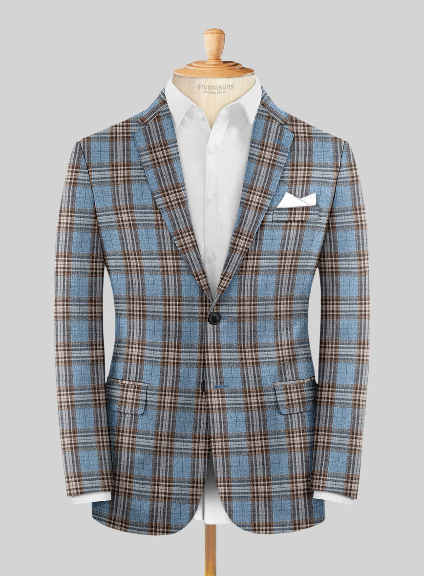 Noble Veron Tartan Wool Silk Linen Suit - StudioSuits