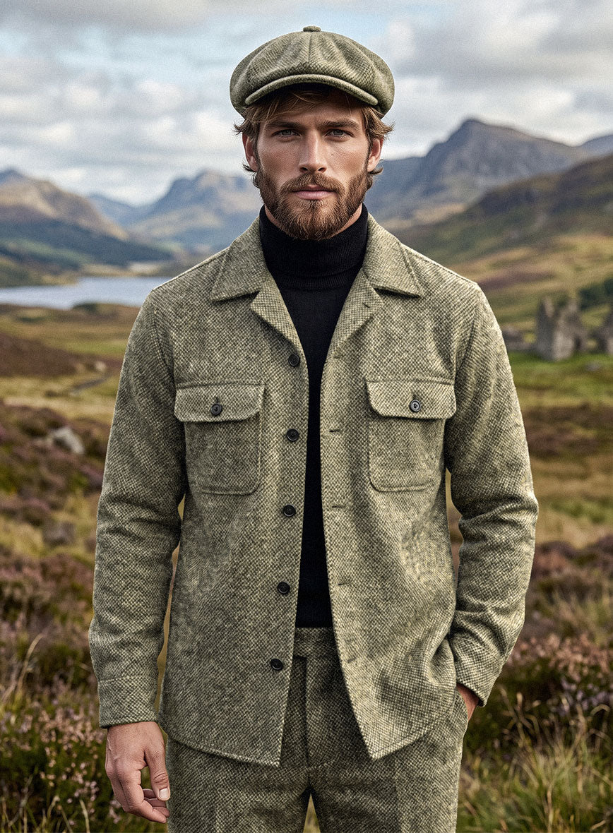 Nomad Harris Tweed Barley Brown Shirt - StudioSuits