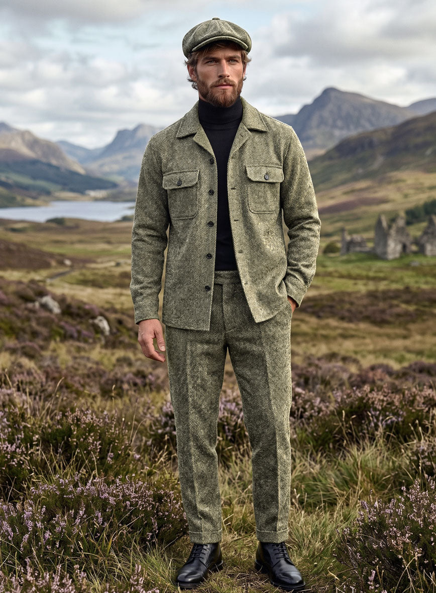 Nomad Harris Tweed Barley Brown Shirt - StudioSuits