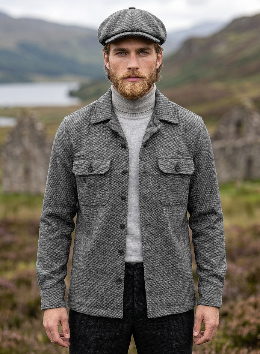 Nomad Harris Tweed Barley Gray Shirt - StudioSuits