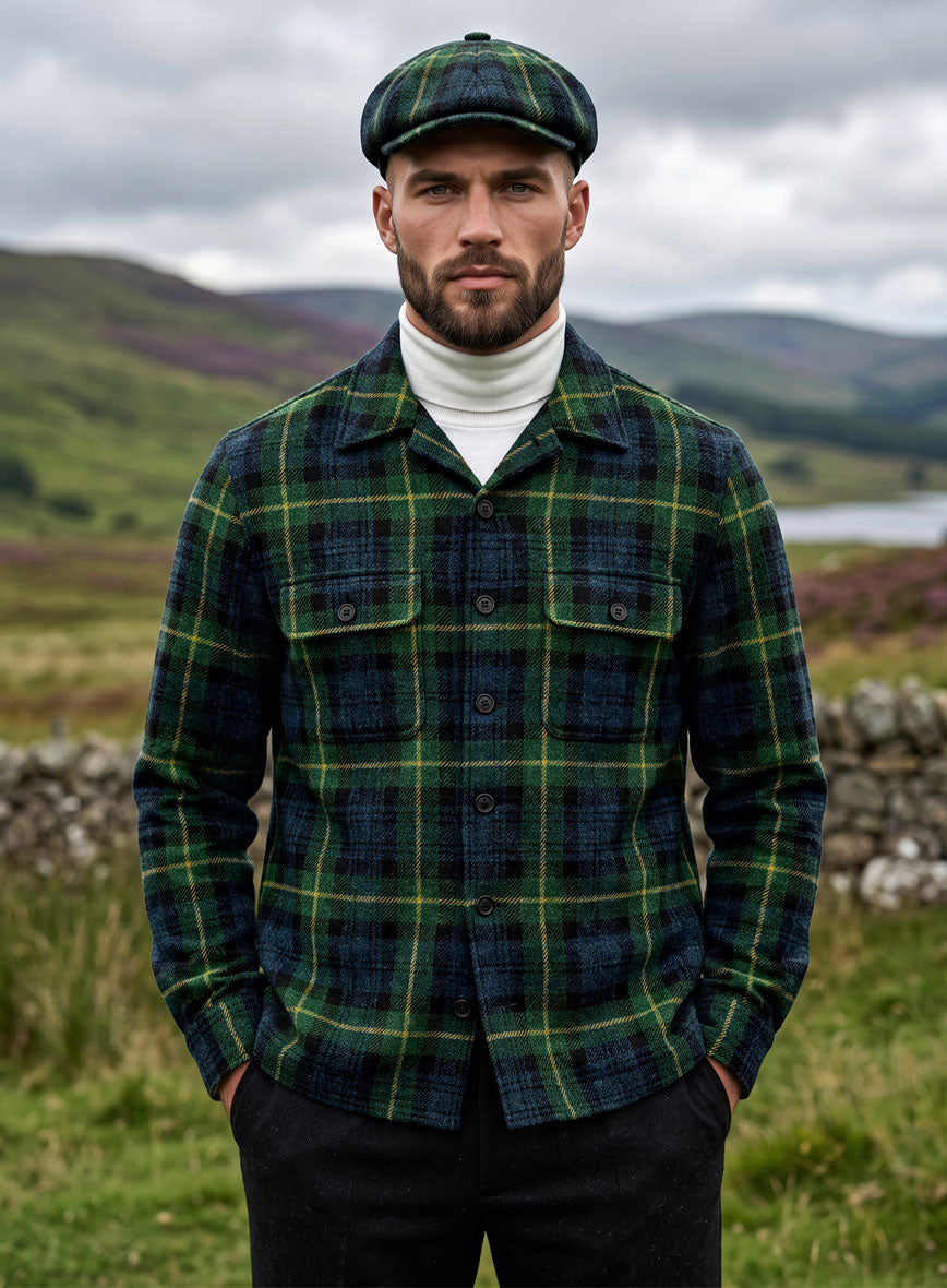 Nomad Harris Tweed Bluefern Tartan Shirt - StudioSuits