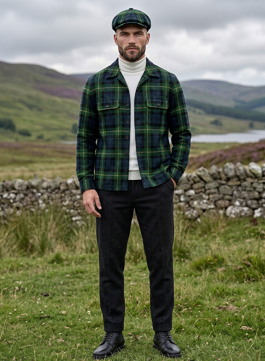 Nomad Harris Tweed Bluefern Tartan Shirt - StudioSuits