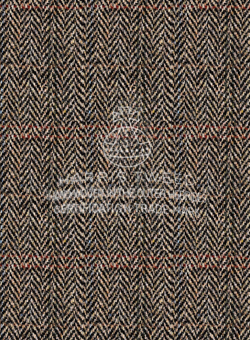 Nomad Harris Tweed Rustic Brown Herringbone Shirt - StudioSuits