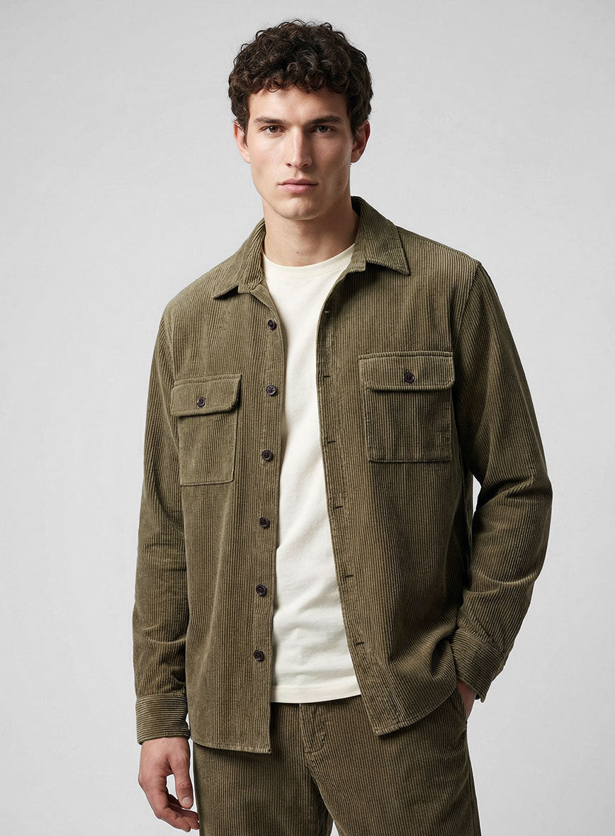 Nomad Dark Beige Corduroy Shirt - StudioSuits