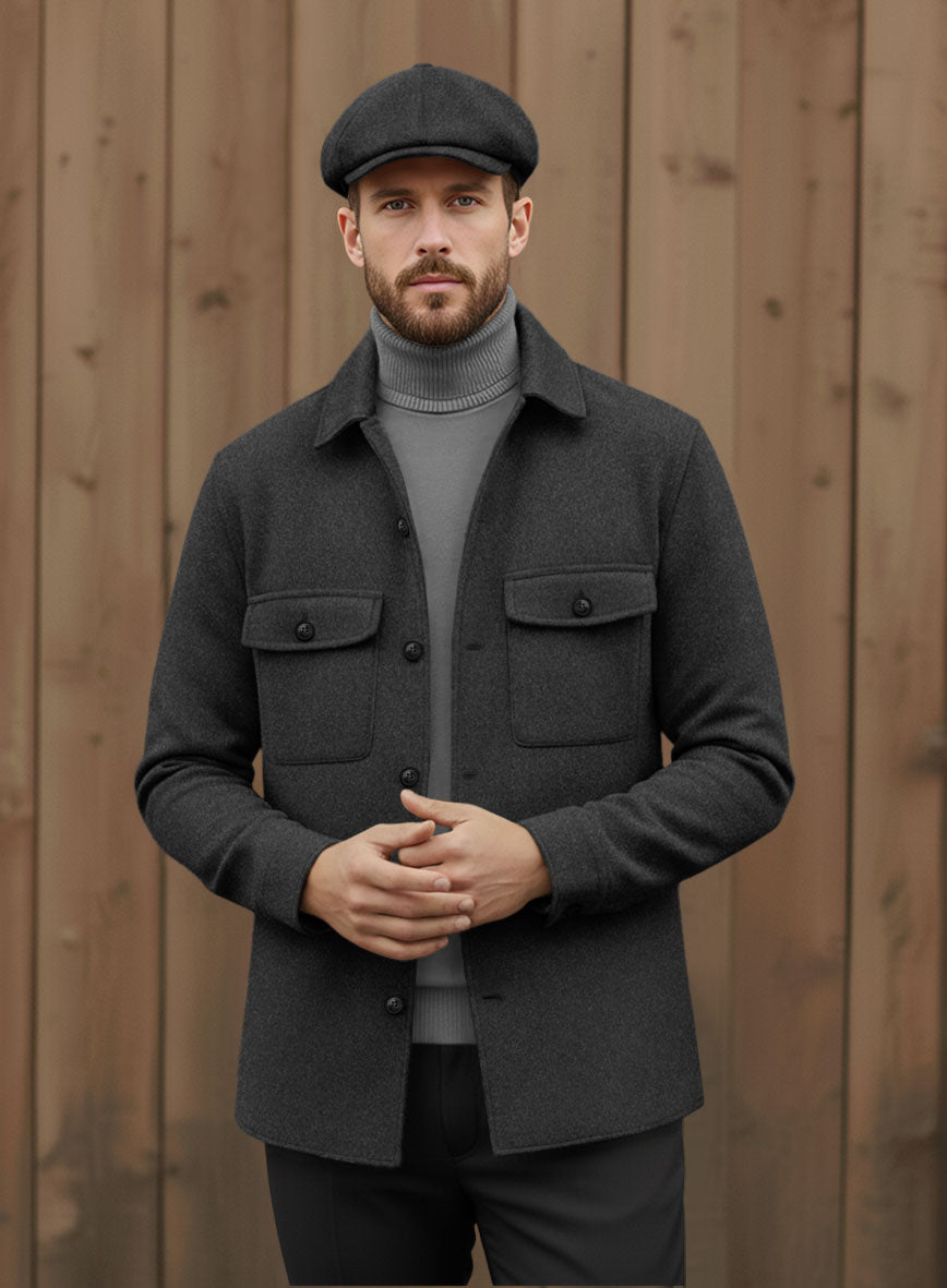 Nomad Naples Charcoal Tweed Shirt - StudioSuits