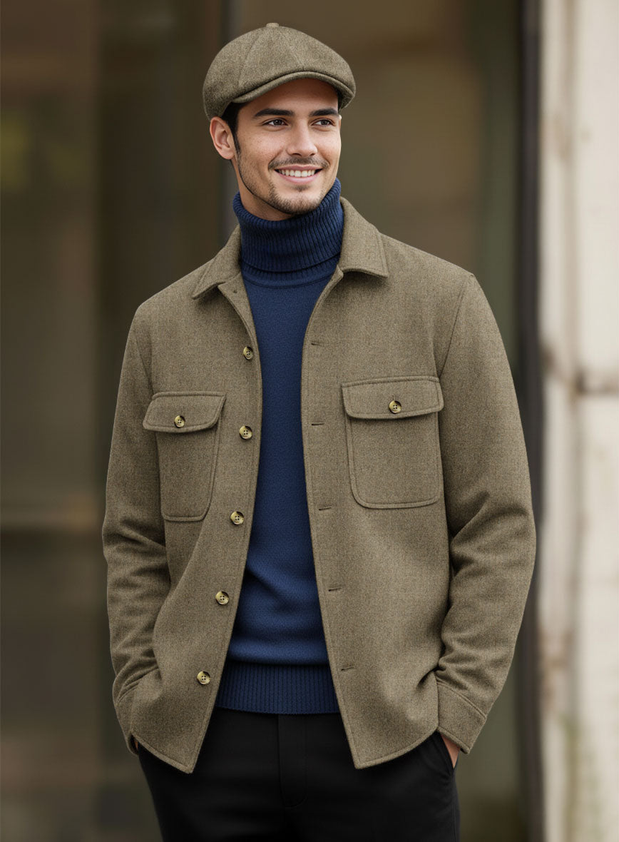 Nomad Naples Melange Brown Tweed Shirt - StudioSuits