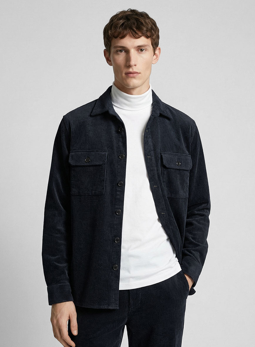 Nomad Navy Blue Corduroy Shirt - StudioSuits