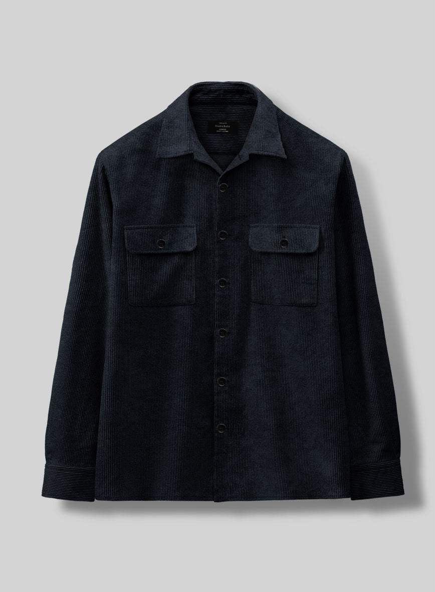 Nomad Navy Blue Corduroy Shirt - StudioSuits