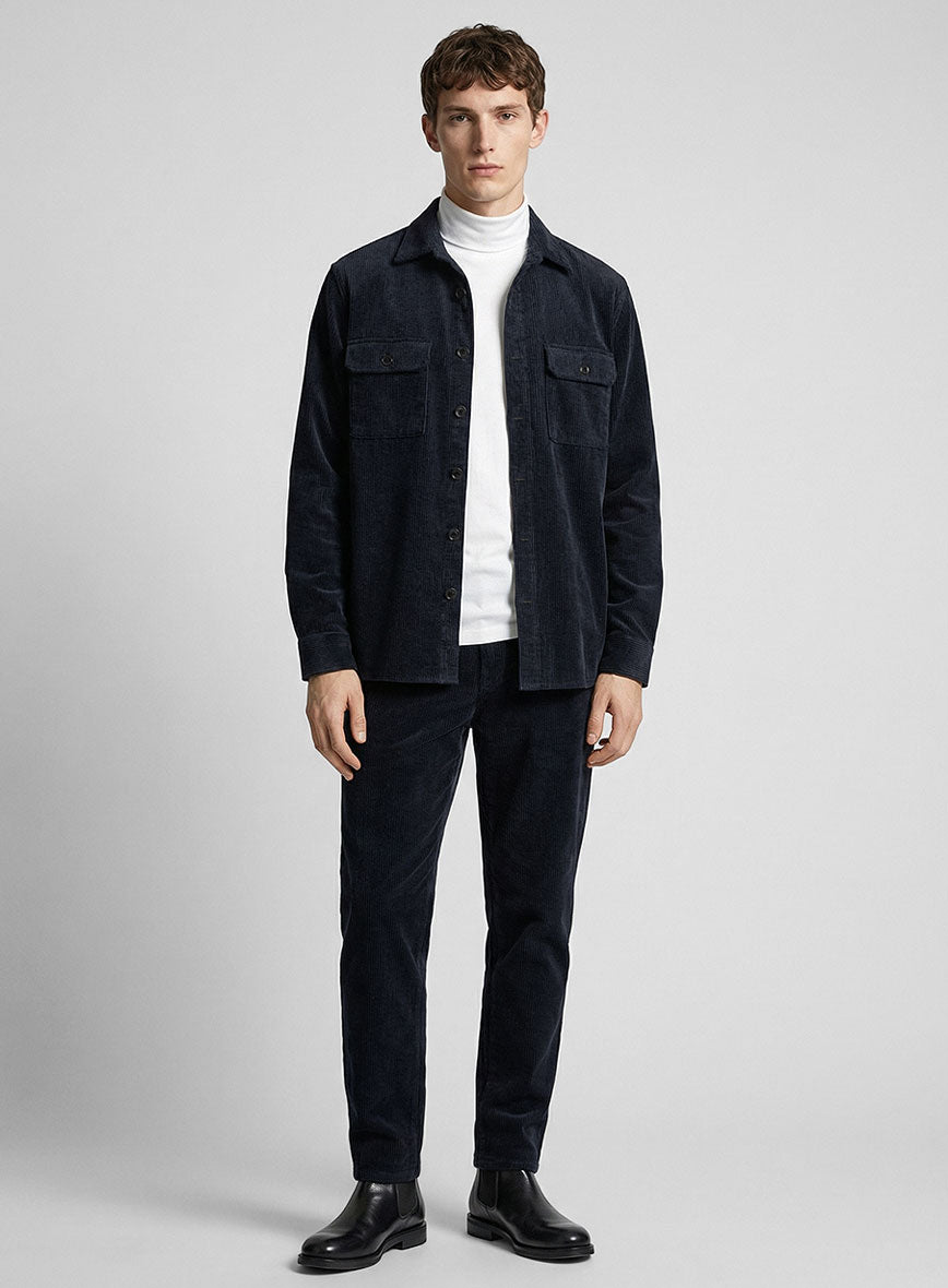 Nomad Navy Blue Corduroy Shirt - StudioSuits
