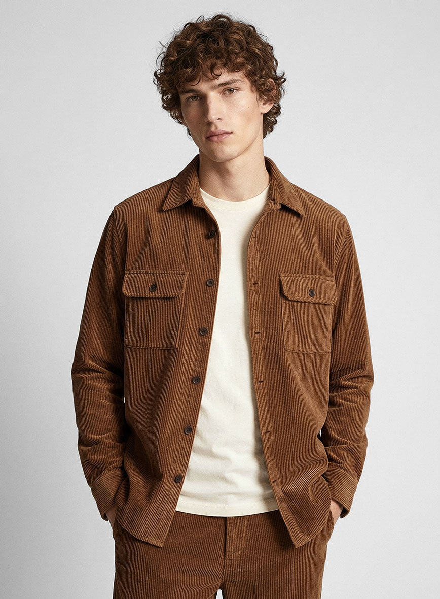 Nomad Spring Brown Corduroy Shirt - StudioSuits