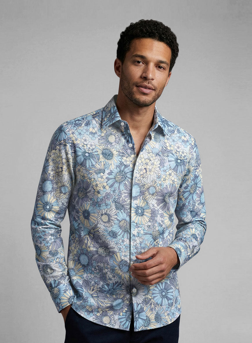 Nordic Bloom Cotton Shirt - StudioSuits