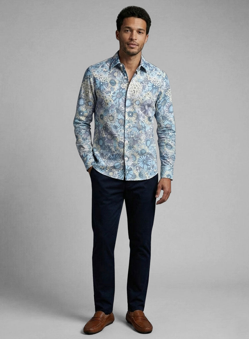 Nordic Bloom Cotton Shirt - StudioSuits