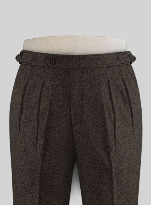 Naples Dark Brown Highland Tweed Trousers - StudioSuits
