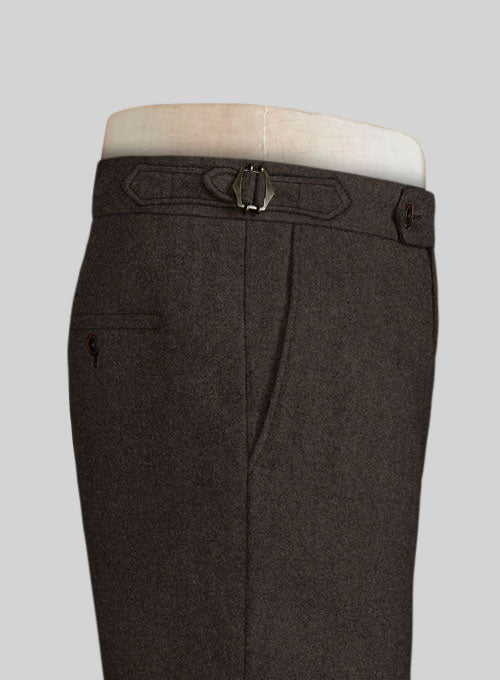 Naples Dark Brown Highland Tweed Trousers - StudioSuits