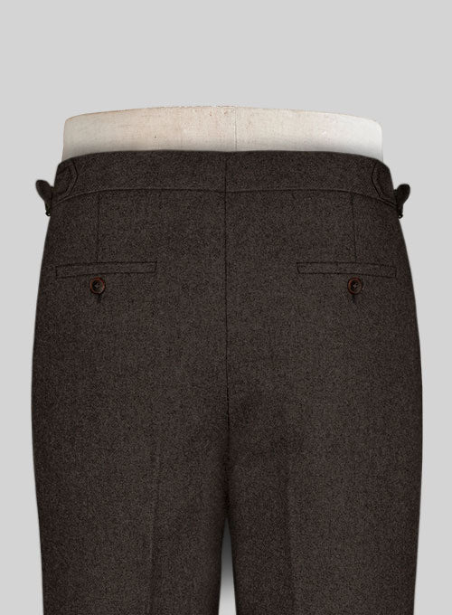 Naples Dark Brown Highland Tweed Trousers - StudioSuits