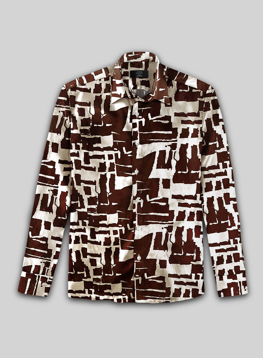 Obsidian Stroke Silk Shirt - StudioSuits