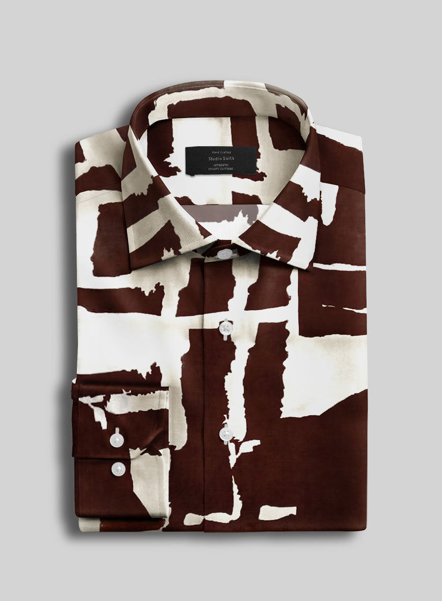 Obsidian Stroke Silk Shirt - StudioSuits
