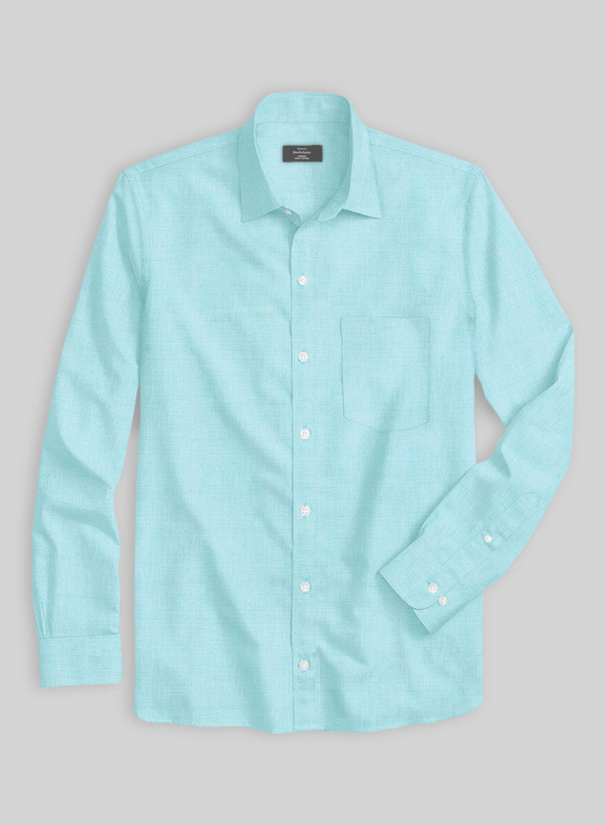 Ocean Blue Cotton Shirt - StudioSuits