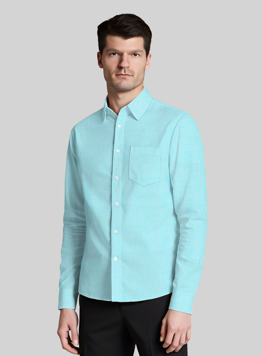 Ocean Blue Cotton Shirt - StudioSuits