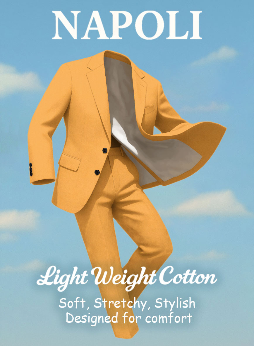 Ochre Napoli Stretch Light Weight Cotton Jacket - StudioSuits