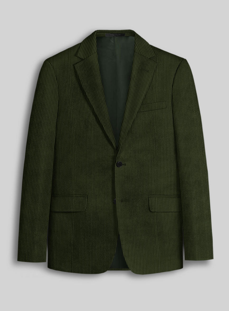 Olive Green Corduroy Jacket - StudioSuits