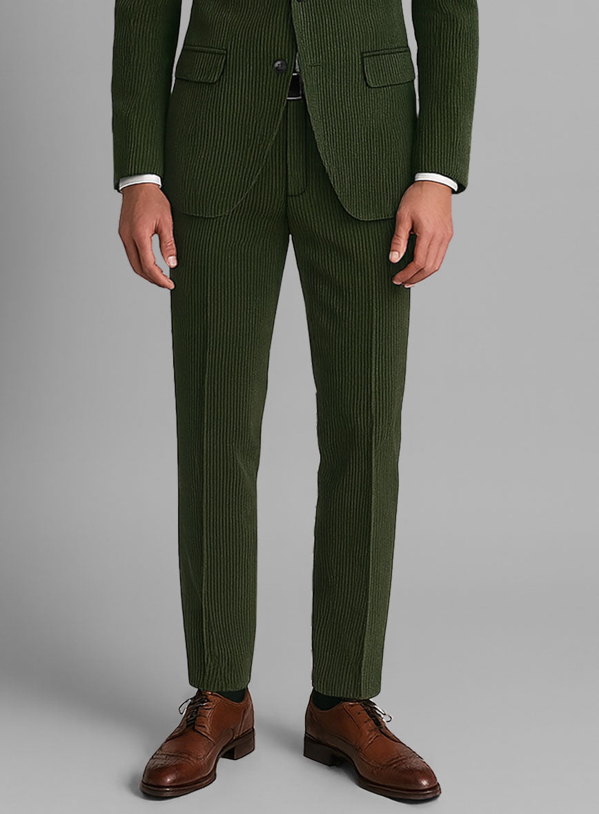 Olive Green Corduroy Pants - StudioSuits