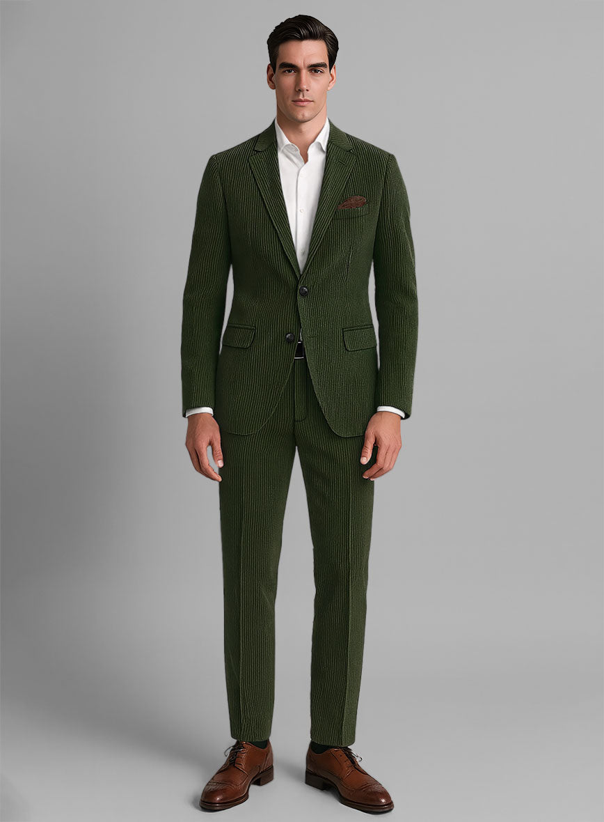 Olive Green Corduroy Suit - StudioSuits