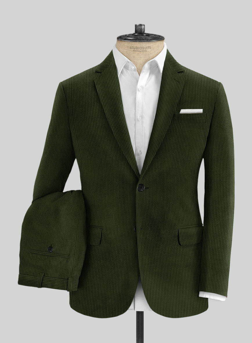 Olive Green Corduroy Suit - StudioSuits