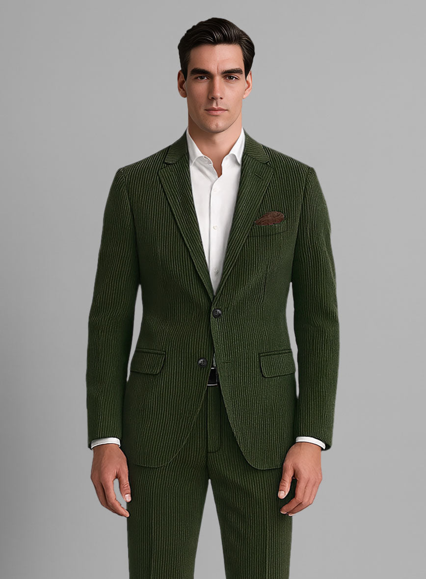 Olive Green Corduroy Suit - StudioSuits