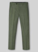 Olive Green Cotton Pants - StudioSuits