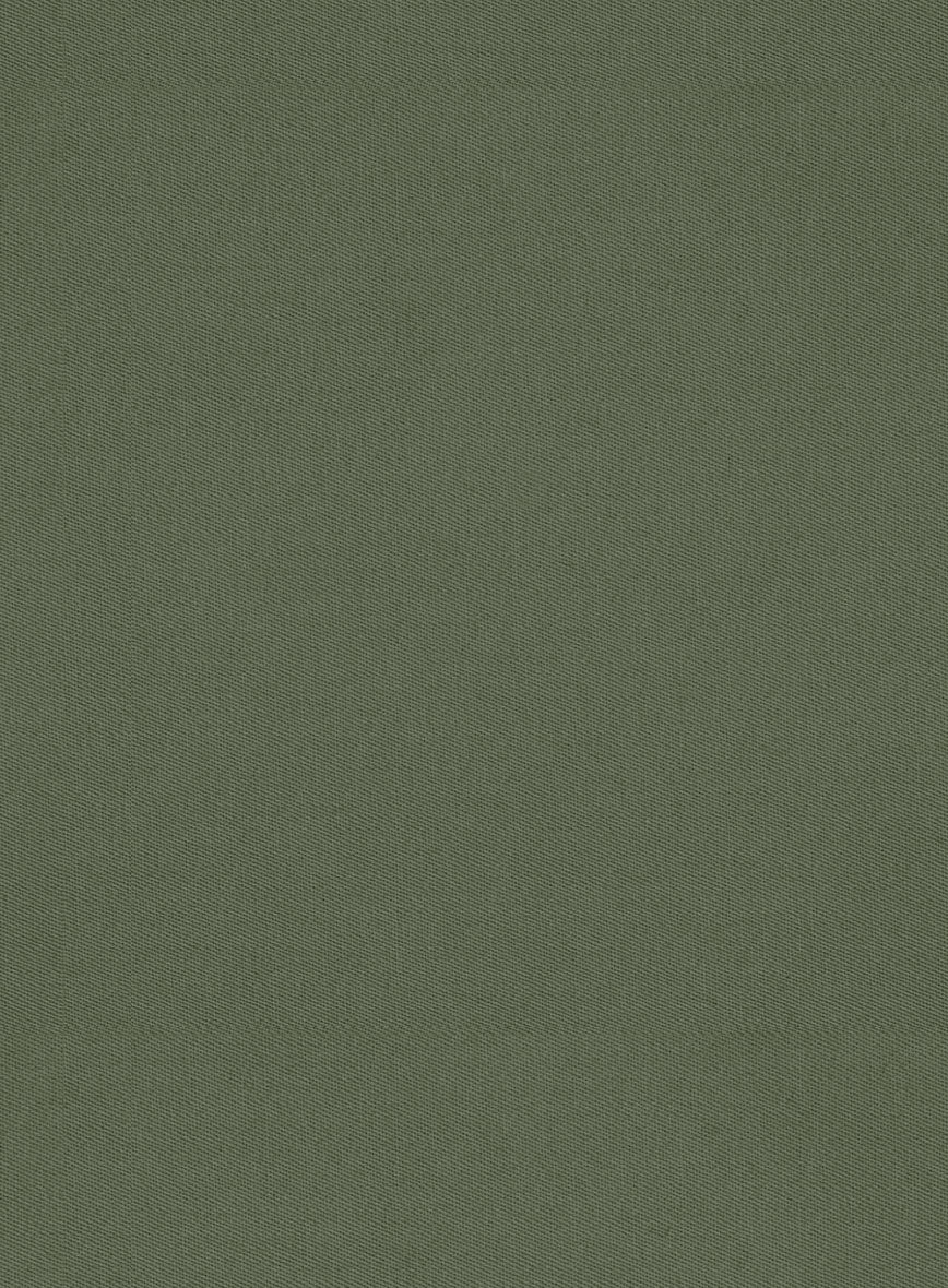 Olive Green Cotton Suit - StudioSuits