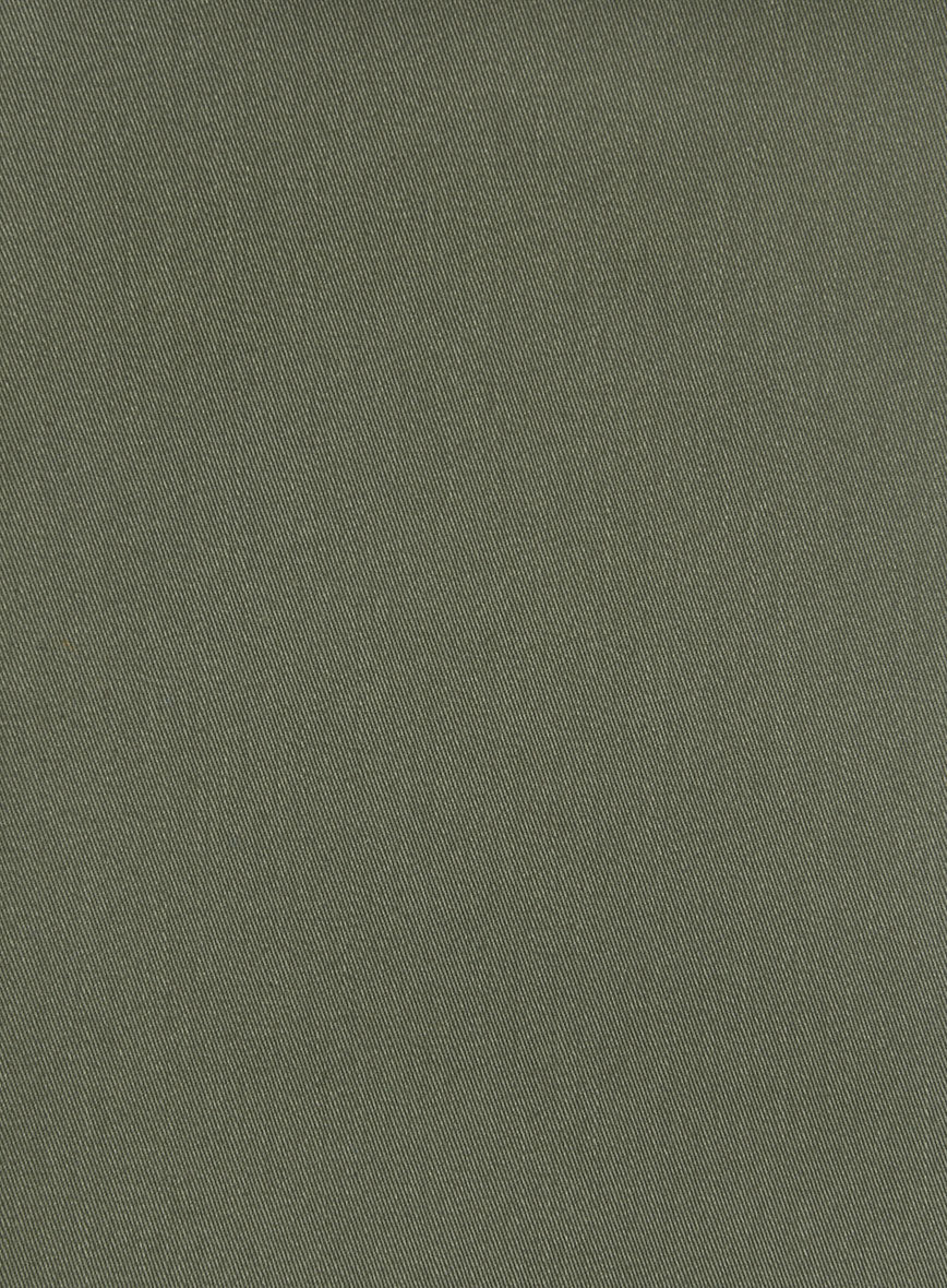 Women's Olive Green Napoli Stretch Light Weight Cotton Pants - StudioSuits