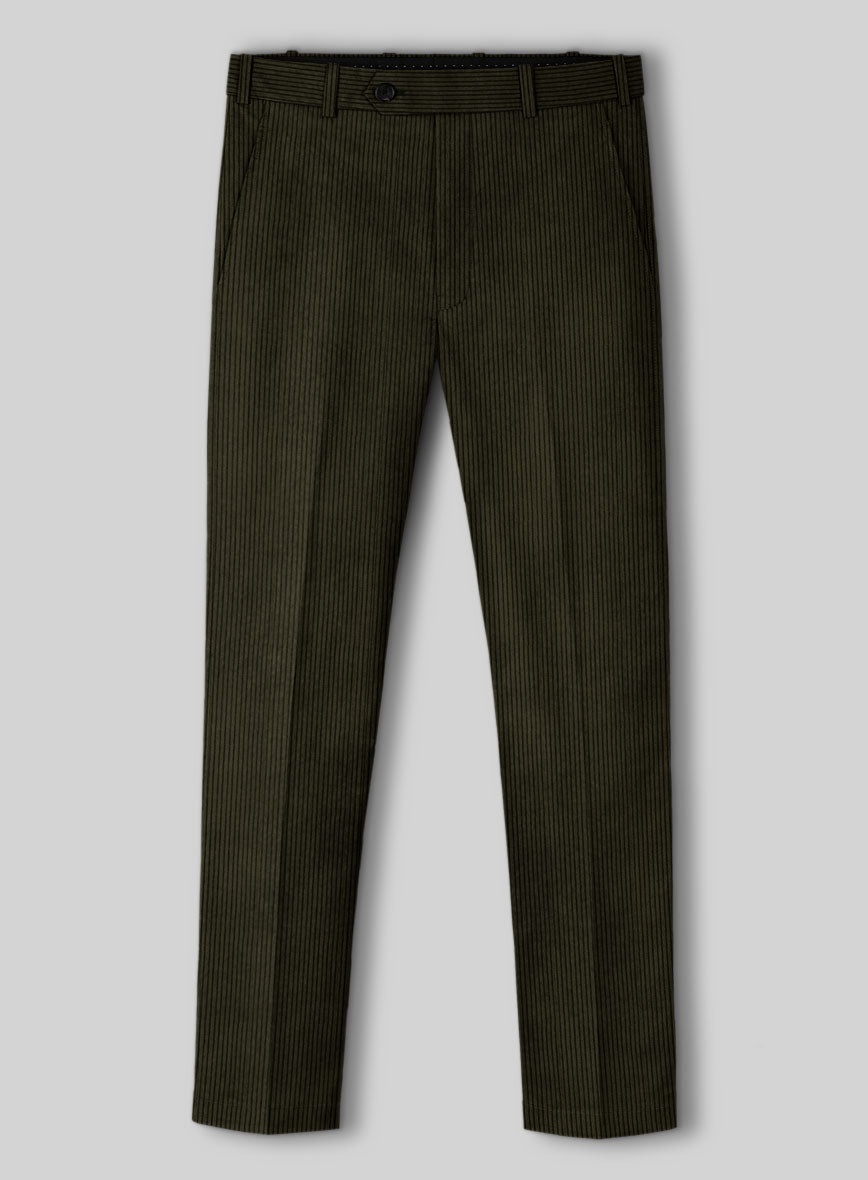 Olive Green Stretch Corduroy Suit - StudioSuits