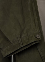 Olive Green Suede Leather Suit - StudioSuits