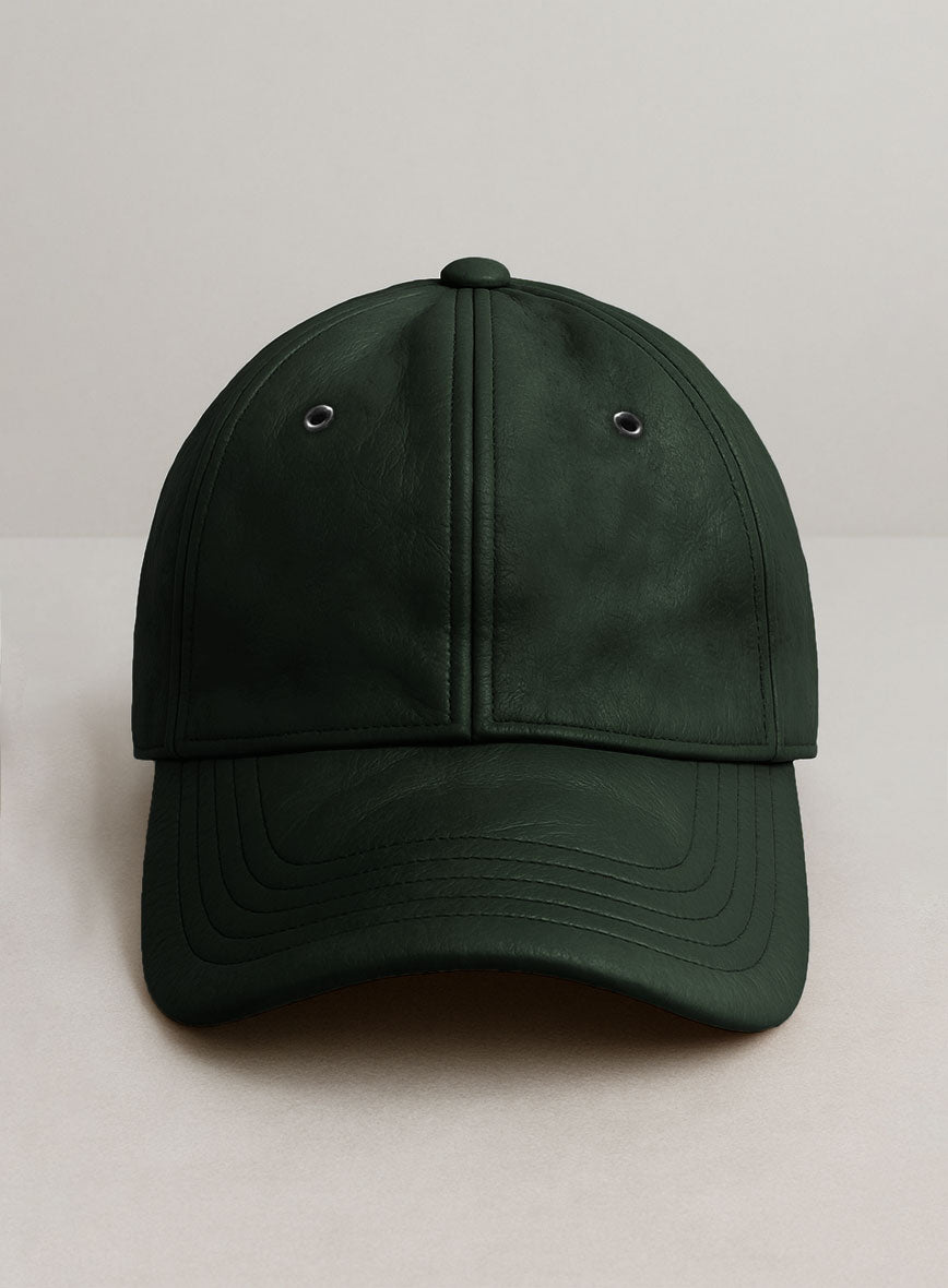 Olive Leather Sport Cap - StudioSuits