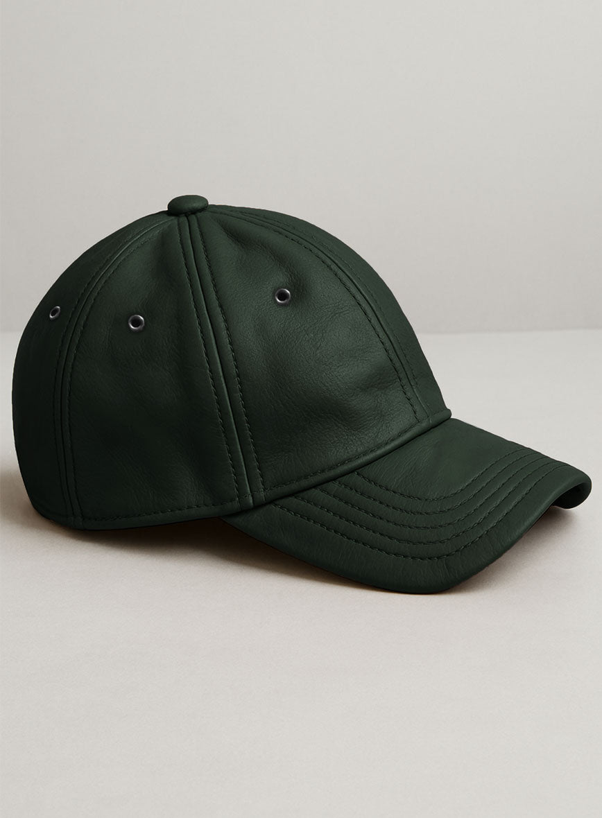 Olive Leather Sport Cap - StudioSuits