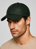 Olive Leather Sport Cap - StudioSuits