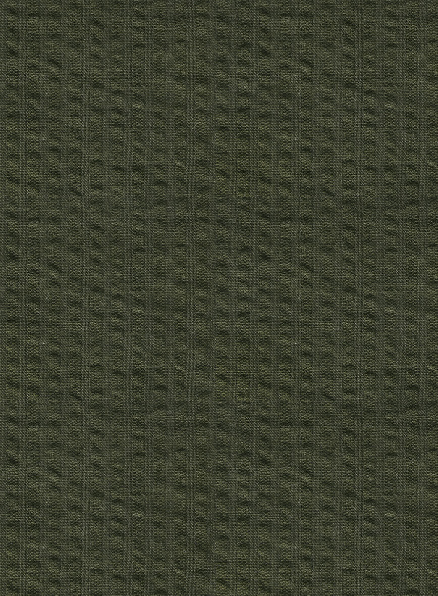 Olive Seersucker Pants - StudioSuits