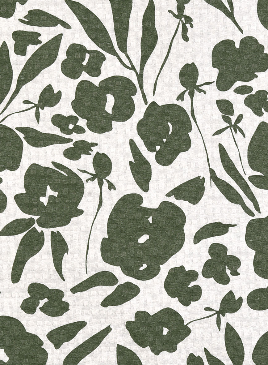 Olive Silhouette Cotton Shirt - StudioSuits